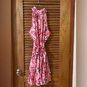 Floral Pink Sleeveless Dress
